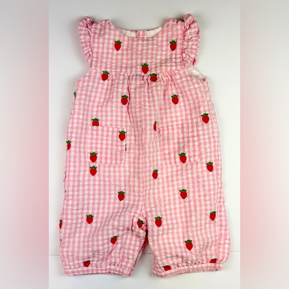 JoJo Maman Bebe Other - Strawberry Gingham Romper Girls size 6-12 months by Jojo Maman Bebe